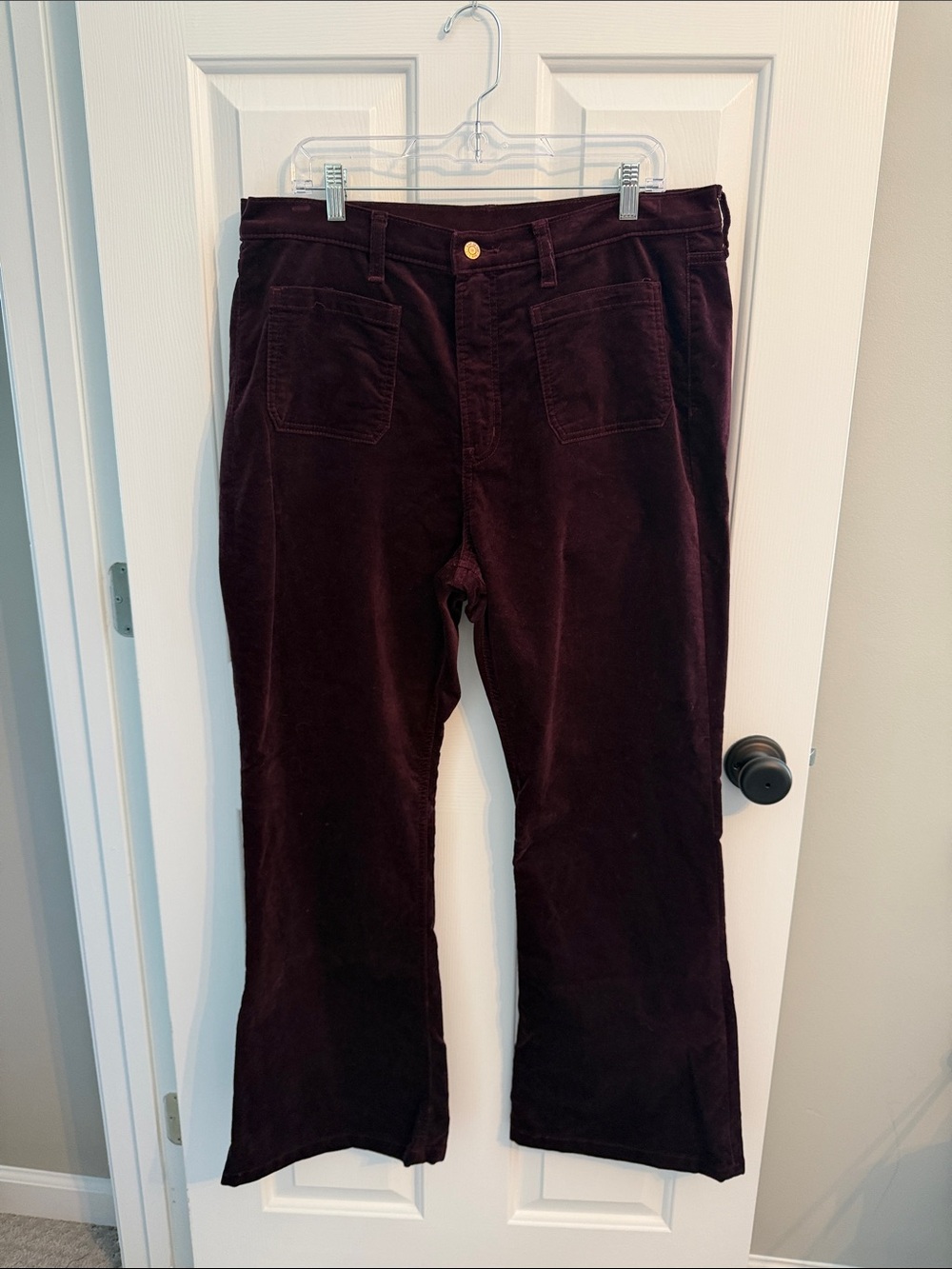 GAP Women's Wide Leg Corduroy Pants in Deep Burgundy